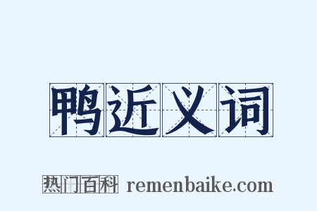 鸭近义词是什么意思的图片